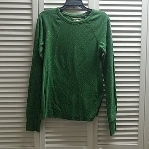 Aerie Green With White Polka Dots Long Sleeve